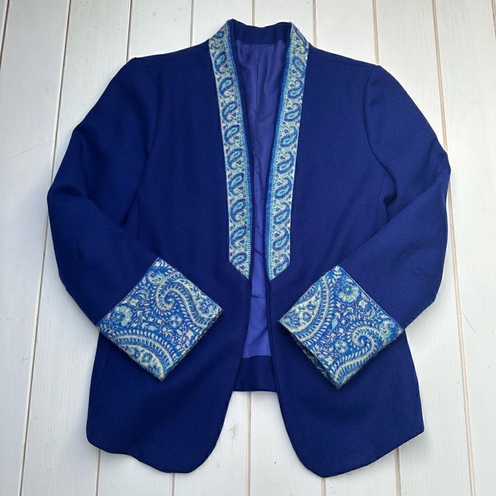 Vintage Open Blazer with Paisley Pattern - Picture 5 of 12